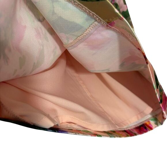 New Eliza J Size 8 Floral Printed Cut Out Sash Dress Watercolor Art To Wear NWT - Picture 6 of 10